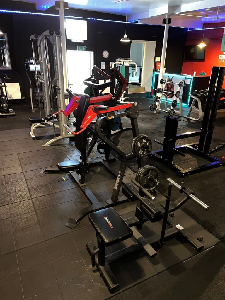 Cable machines and gym interior at Big Dragons Gym